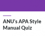 ANU's APA Style Manual Quiz