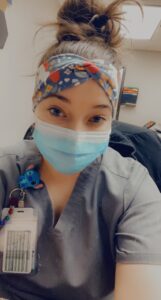 Camiel Finger, current medical assisting program student, working in a medical office